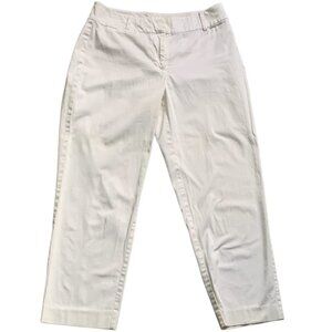 Ann Taylor Factory Signature White Straight Leg Cropped Pant Sz 2 #117D